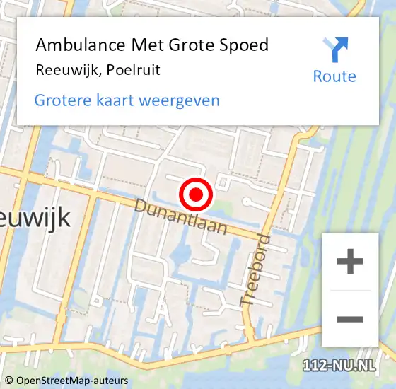 Locatie op kaart van de 112 melding: Ambulance Met Grote Spoed Naar Reeuwijk, Poelruit op 6 maart 2024 07:18
