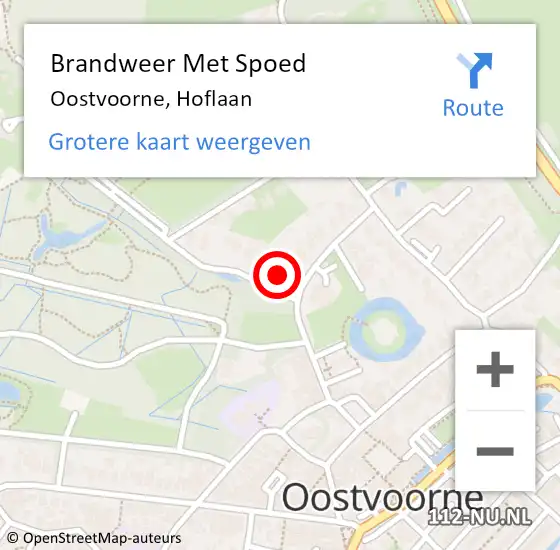 Locatie op kaart van de 112 melding: Brandweer Met Spoed Naar Oostvoorne, Hoflaan op 6 maart 2024 07:24