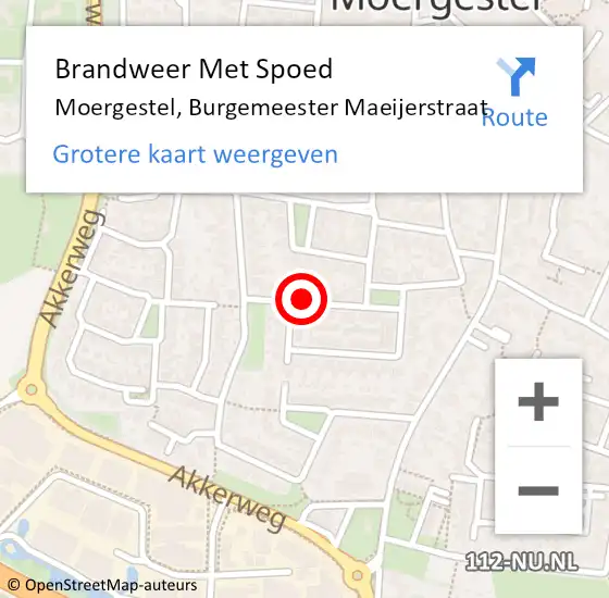 Locatie op kaart van de 112 melding: Brandweer Met Spoed Naar Moergestel, Burgemeester Maeijerstraat op 6 maart 2024 07:25