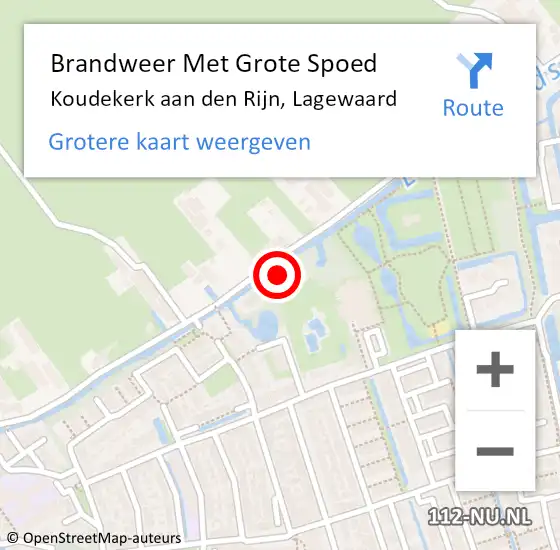 Locatie op kaart van de 112 melding: Brandweer Met Grote Spoed Naar Koudekerk aan den Rijn, Lagewaard op 6 maart 2024 09:05