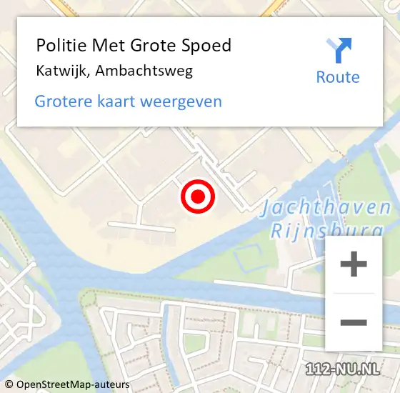 Locatie op kaart van de 112 melding: Politie Met Grote Spoed Naar Katwijk, Ambachtsweg op 6 maart 2024 09:43