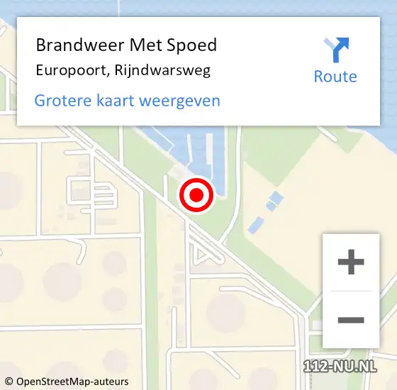 Locatie op kaart van de 112 melding: Brandweer Met Spoed Naar Europoort, Rijndwarsweg op 6 maart 2024 10:02