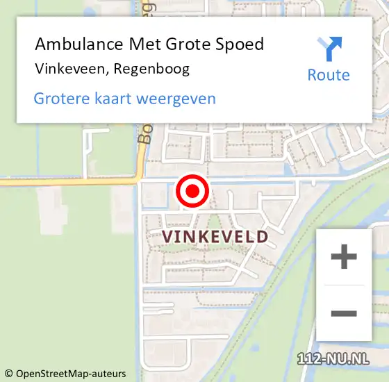 Locatie op kaart van de 112 melding: Ambulance Met Grote Spoed Naar Vinkeveen, Regenboog op 6 maart 2024 11:04