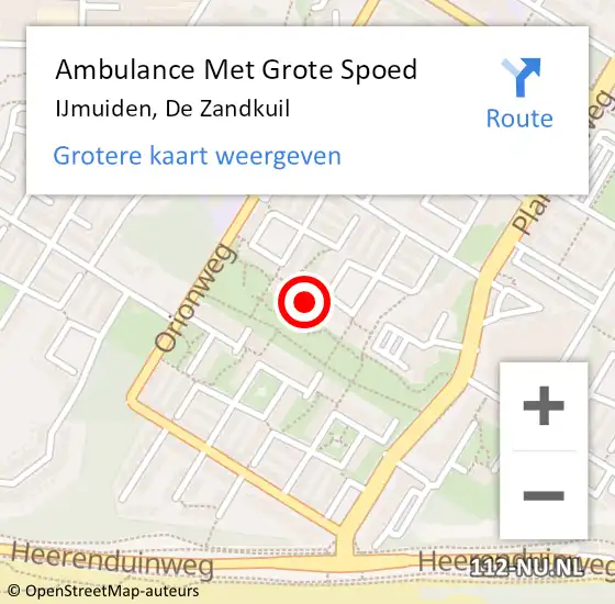 Locatie op kaart van de 112 melding: Ambulance Met Grote Spoed Naar IJmuiden, De Zandkuil op 6 maart 2024 11:48