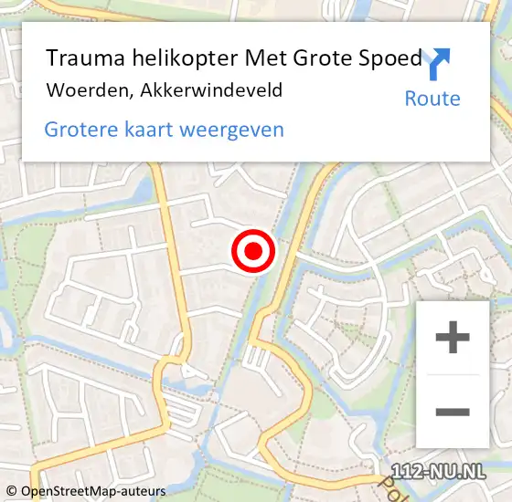 Locatie op kaart van de 112 melding: Trauma helikopter Met Grote Spoed Naar Woerden, Akkerwindeveld op 6 maart 2024 11:56