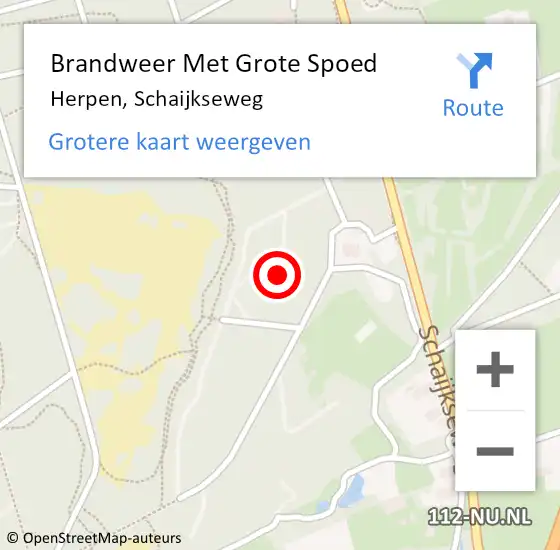 Locatie op kaart van de 112 melding: Brandweer Met Grote Spoed Naar Herpen, Schaijkseweg op 6 maart 2024 11:58