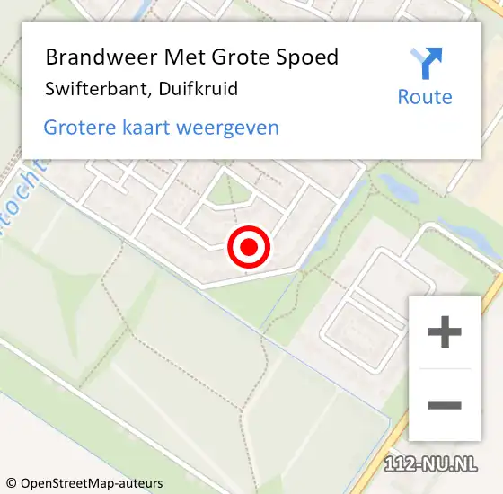 Locatie op kaart van de 112 melding: Brandweer Met Grote Spoed Naar Swifterbant, Duifkruid op 6 maart 2024 12:35