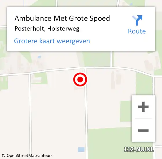 Locatie op kaart van de 112 melding: Ambulance Met Grote Spoed Naar Posterholt, Holsterweg op 6 maart 2024 12:37