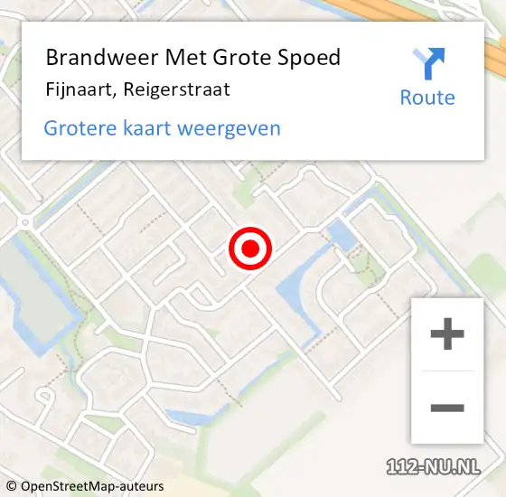 Locatie op kaart van de 112 melding: Brandweer Met Grote Spoed Naar Fijnaart, Reigerstraat op 6 maart 2024 13:39