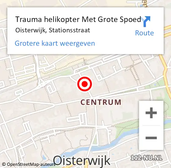 Locatie op kaart van de 112 melding: Trauma helikopter Met Grote Spoed Naar Oisterwijk, Stationsstraat op 6 maart 2024 13:48