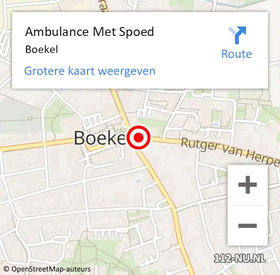 Locatie op kaart van de 112 melding: Ambulance Met Spoed Naar Boekel op 6 maart 2024 13:56