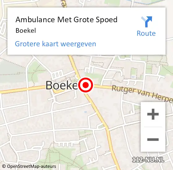 Locatie op kaart van de 112 melding: Ambulance Met Grote Spoed Naar Boekel op 6 maart 2024 14:12