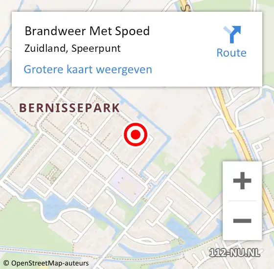 Locatie op kaart van de 112 melding: Brandweer Met Spoed Naar Zuidland, Speerpunt op 6 maart 2024 14:36