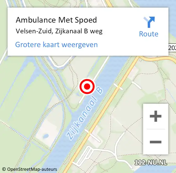 Locatie op kaart van de 112 melding: Ambulance Met Spoed Naar Velsen-Zuid, Zijkanaal B weg op 6 maart 2024 14:37