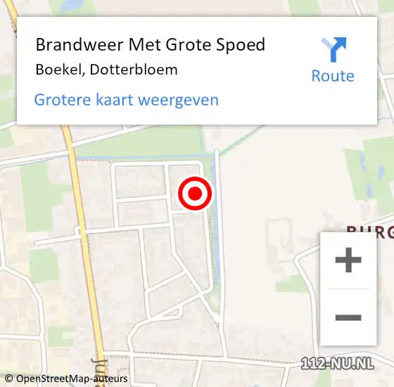 Locatie op kaart van de 112 melding: Brandweer Met Grote Spoed Naar Boekel, Dotterbloem op 6 maart 2024 14:56