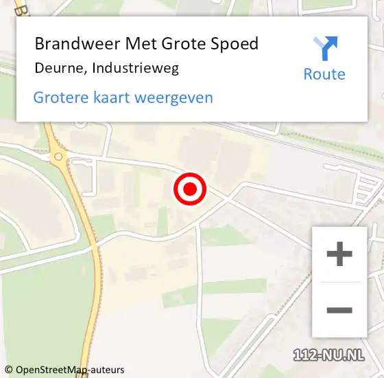 Locatie op kaart van de 112 melding: Brandweer Met Grote Spoed Naar Deurne, Industrieweg op 6 maart 2024 15:13