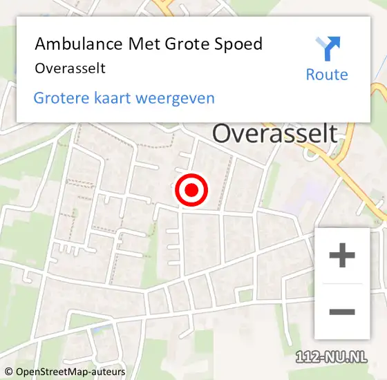 Locatie op kaart van de 112 melding: Ambulance Met Grote Spoed Naar Overasselt op 6 maart 2024 16:09