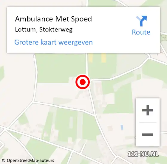 Locatie op kaart van de 112 melding: Ambulance Met Spoed Naar Lottum, Stokterweg op 28 september 2014 09:39