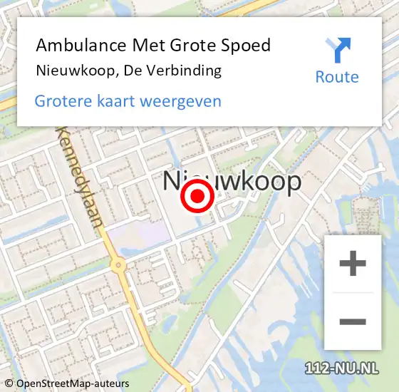 Locatie op kaart van de 112 melding: Ambulance Met Grote Spoed Naar Nieuwkoop, De Verbinding op 6 maart 2024 16:54