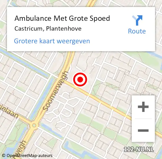 Locatie op kaart van de 112 melding: Ambulance Met Grote Spoed Naar Castricum, Plantenhove op 6 maart 2024 17:48