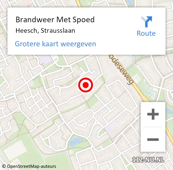 Locatie op kaart van de 112 melding: Brandweer Met Spoed Naar Heesch, Strausslaan op 6 maart 2024 18:25