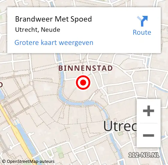 Locatie op kaart van de 112 melding: Brandweer Met Spoed Naar Utrecht, Neude op 6 maart 2024 19:56