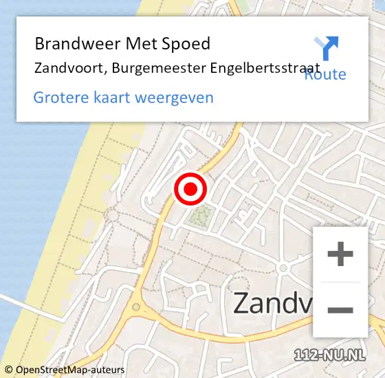 Locatie op kaart van de 112 melding: Brandweer Met Spoed Naar Zandvoort, Burgemeester Engelbertsstraat op 6 maart 2024 20:09