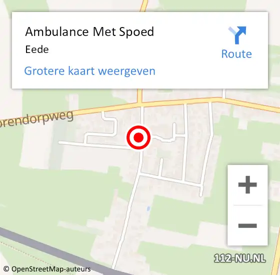 Locatie op kaart van de 112 melding: Ambulance Met Spoed Naar Eede op 28 september 2014 10:09