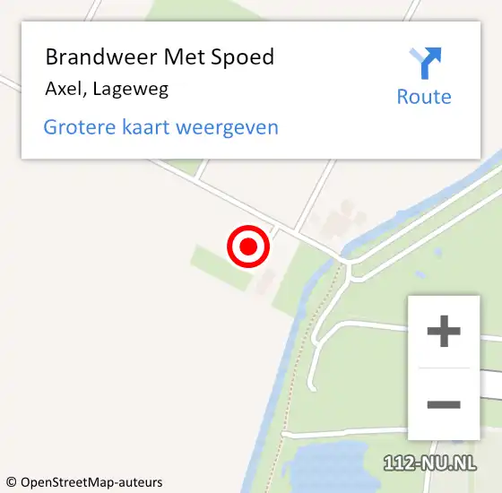 Locatie op kaart van de 112 melding: Brandweer Met Spoed Naar Axel, Lageweg op 6 maart 2024 20:36