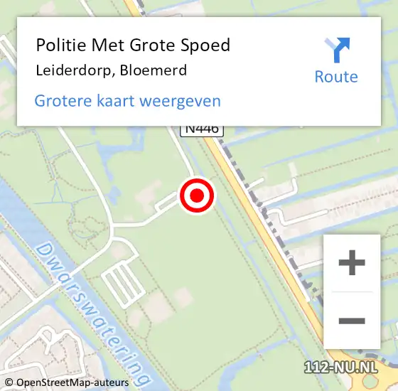 Locatie op kaart van de 112 melding: Politie Met Grote Spoed Naar Leiderdorp, Bloemerd op 6 maart 2024 20:43