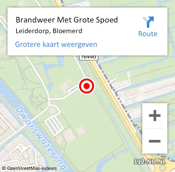 Locatie op kaart van de 112 melding: Brandweer Met Grote Spoed Naar Leiderdorp, Bloemerd op 6 maart 2024 20:43