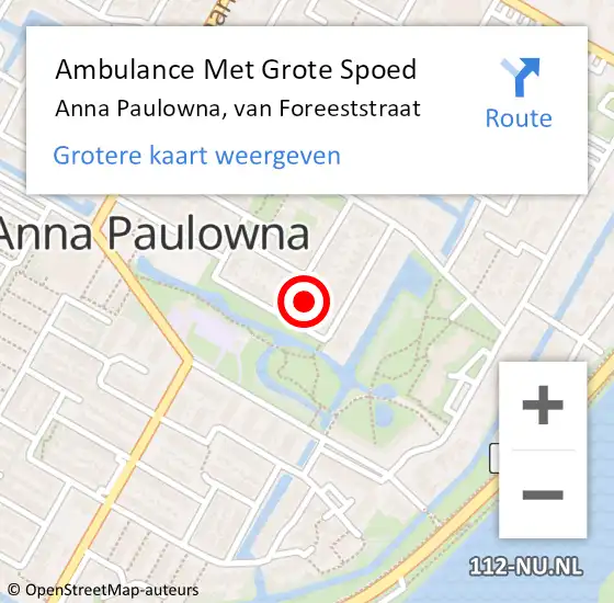 Locatie op kaart van de 112 melding: Ambulance Met Grote Spoed Naar Anna Paulowna, van Foreeststraat op 6 maart 2024 20:57