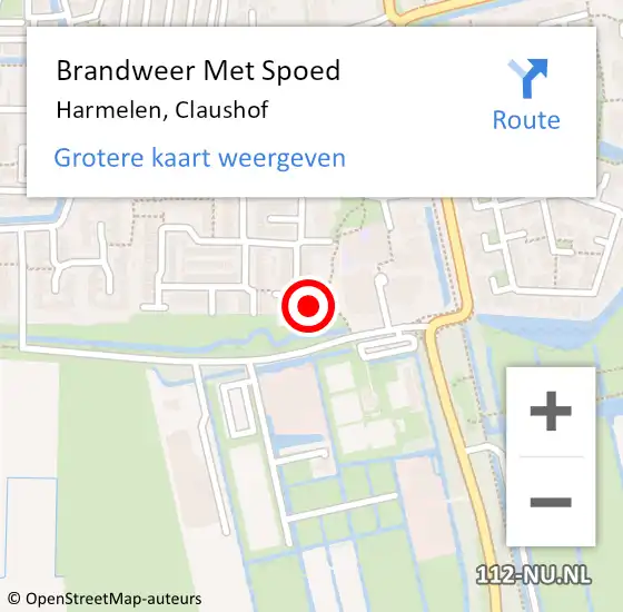 Locatie op kaart van de 112 melding: Brandweer Met Spoed Naar Harmelen, Claushof op 6 maart 2024 21:48