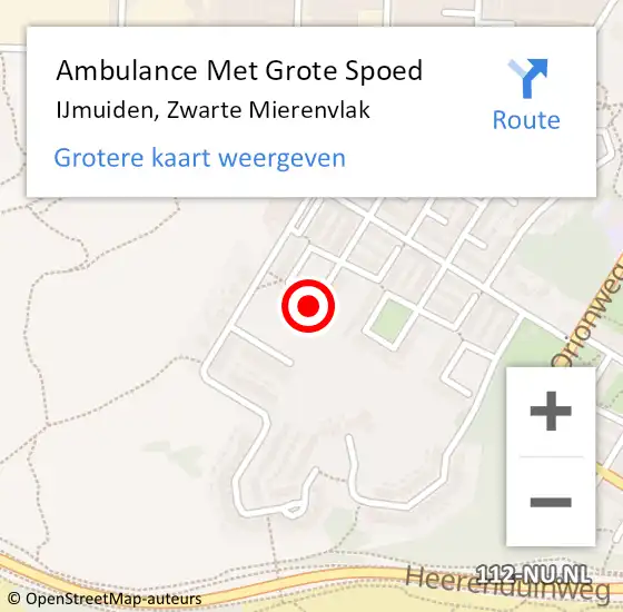 Locatie op kaart van de 112 melding: Ambulance Met Grote Spoed Naar IJmuiden, Zwarte Mierenvlak op 6 maart 2024 22:58