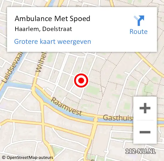 Locatie op kaart van de 112 melding: Ambulance Met Spoed Naar Haarlem, Doelstraat op 6 maart 2024 23:05