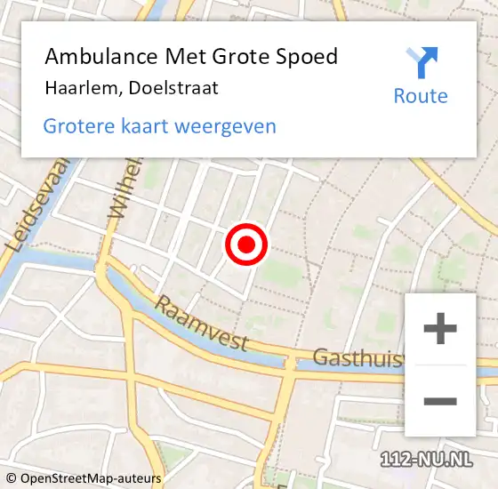 Locatie op kaart van de 112 melding: Ambulance Met Grote Spoed Naar Haarlem, Doelstraat op 6 maart 2024 23:20