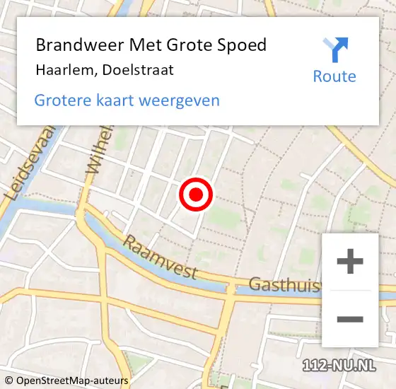 Locatie op kaart van de 112 melding: Brandweer Met Grote Spoed Naar Haarlem, Doelstraat op 6 maart 2024 23:32