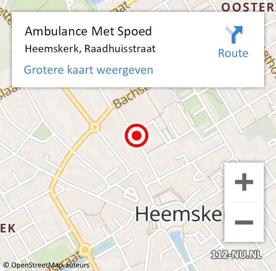 Locatie op kaart van de 112 melding: Ambulance Met Spoed Naar Heemskerk, Raadhuisstraat op 7 maart 2024 01:32