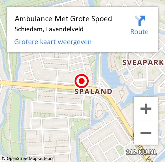 Locatie op kaart van de 112 melding: Ambulance Met Grote Spoed Naar Schiedam, Lavendelveld op 7 maart 2024 01:39