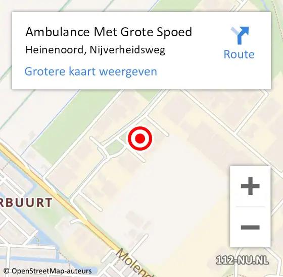 Locatie op kaart van de 112 melding: Ambulance Met Grote Spoed Naar Heinenoord, Nijverheidsweg op 7 maart 2024 02:53