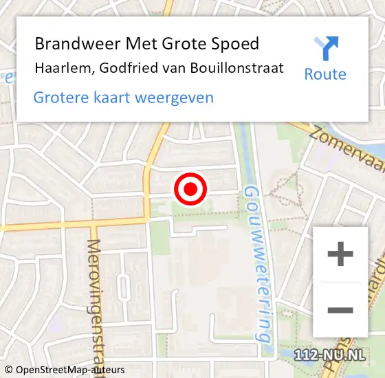 Locatie op kaart van de 112 melding: Brandweer Met Grote Spoed Naar Haarlem, Godfried van Bouillonstraat op 7 maart 2024 04:24