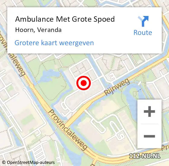 Locatie op kaart van de 112 melding: Ambulance Met Grote Spoed Naar Hoorn, Veranda op 7 maart 2024 06:11