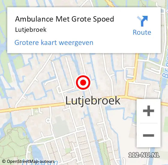 Locatie op kaart van de 112 melding: Ambulance Met Grote Spoed Naar Lutjebroek op 7 maart 2024 07:24