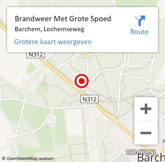 Locatie op kaart van de 112 melding: Brandweer Met Grote Spoed Naar Barchem, Lochemseweg op 28 september 2014 10:52