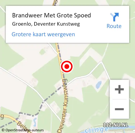 Locatie op kaart van de 112 melding: Brandweer Met Grote Spoed Naar Groenlo, Deventer Kunstweg op 7 maart 2024 08:16