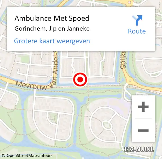 Locatie op kaart van de 112 melding: Ambulance Met Spoed Naar Gorinchem, Jip en Janneke op 7 maart 2024 08:58