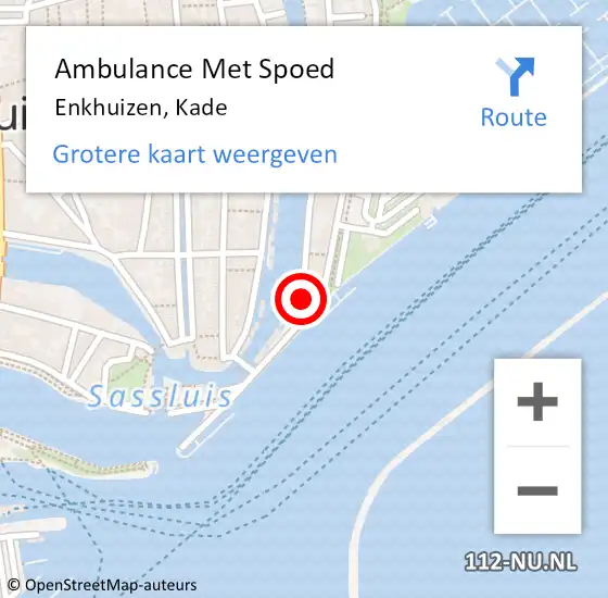 Locatie op kaart van de 112 melding: Ambulance Met Spoed Naar Enkhuizen, Kade op 28 september 2014 11:06