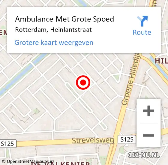 Locatie op kaart van de 112 melding: Ambulance Met Grote Spoed Naar Rotterdam, Heinlantstraat op 7 maart 2024 09:11