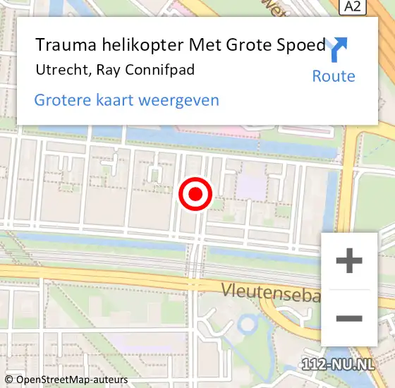 Locatie op kaart van de 112 melding: Trauma helikopter Met Grote Spoed Naar Utrecht, Ray Connifpad op 7 maart 2024 09:17