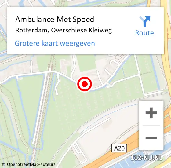 Locatie op kaart van de 112 melding: Ambulance Met Spoed Naar Rotterdam, Overschiese Kleiweg op 7 maart 2024 09:37